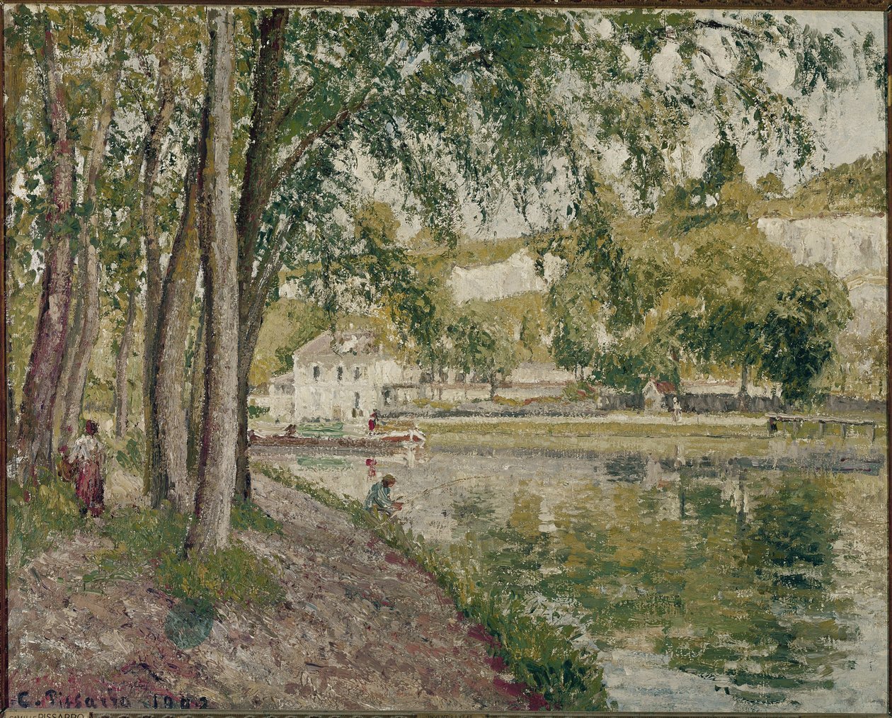 Moret, Loing-kanalen: stien til Saint Mammes. (olje på lerret av Camille Jacob Pissarro
