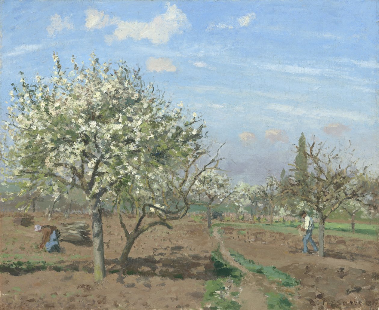 Frukthage i Bloom, Louveciennes av Camille Jacob Pissarro