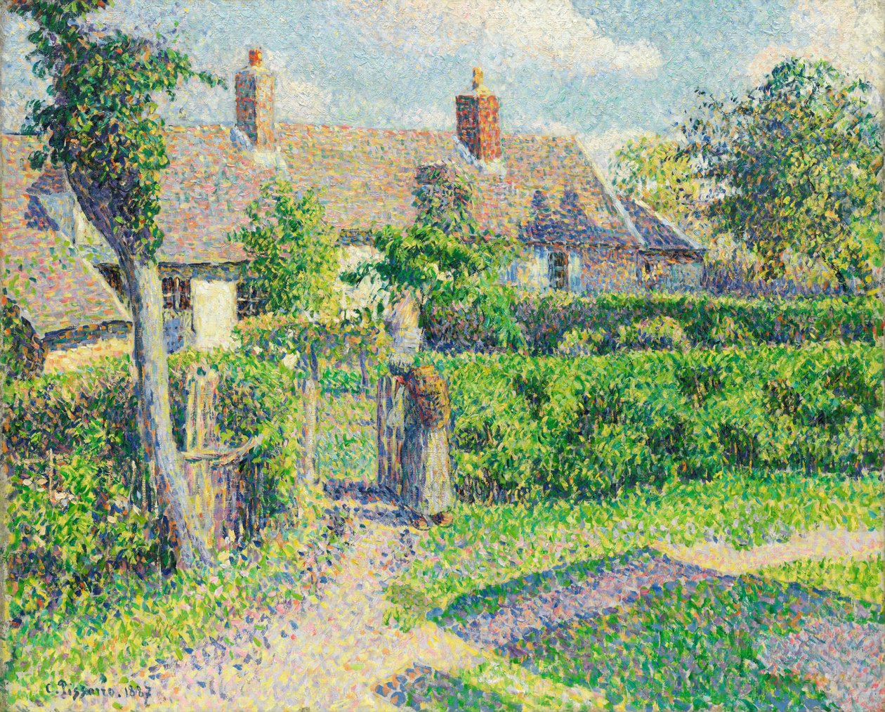 Bondehus, Eragny, 1887 av Camille Jacob Pissarro