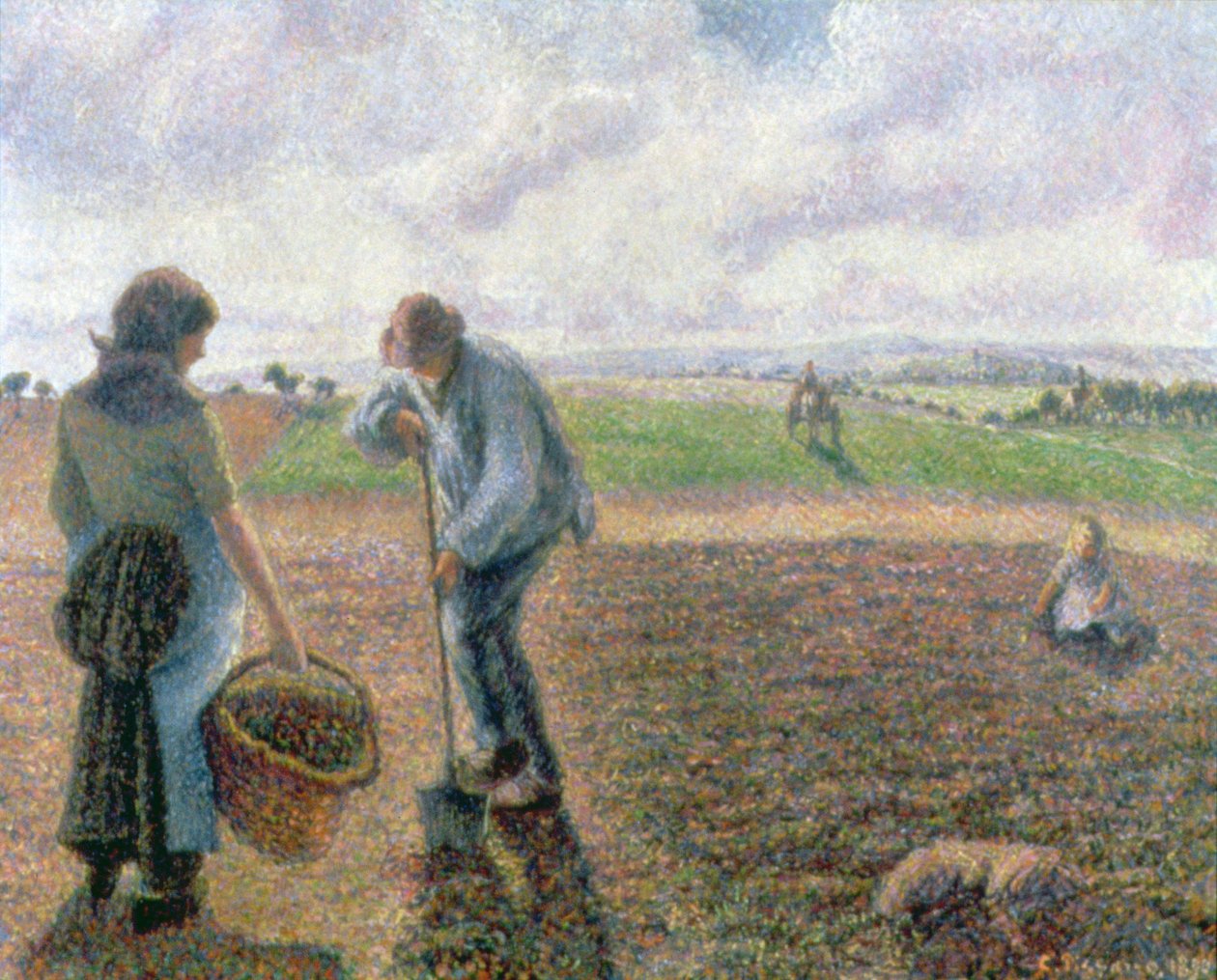 Bønder i marken, Eragny av Camille Jacob Pissarro