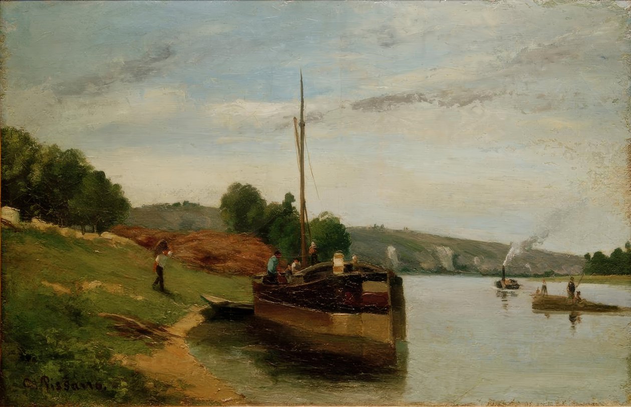 Lektere på Seinen av Camille Jacob Pissarro