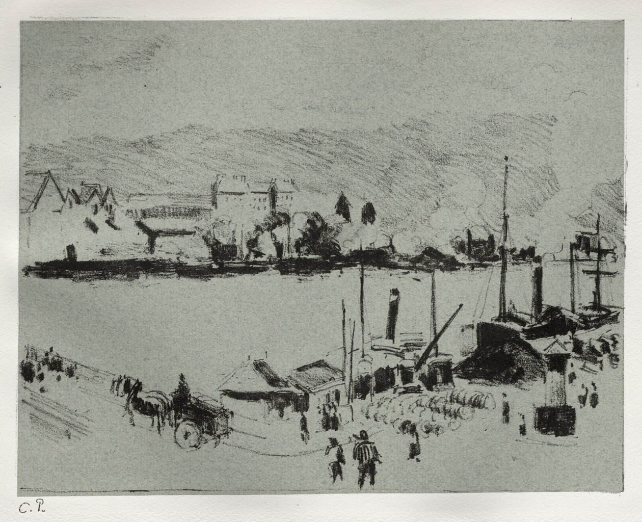 Quai Boieldieu i Rouen av Camille Pissarro