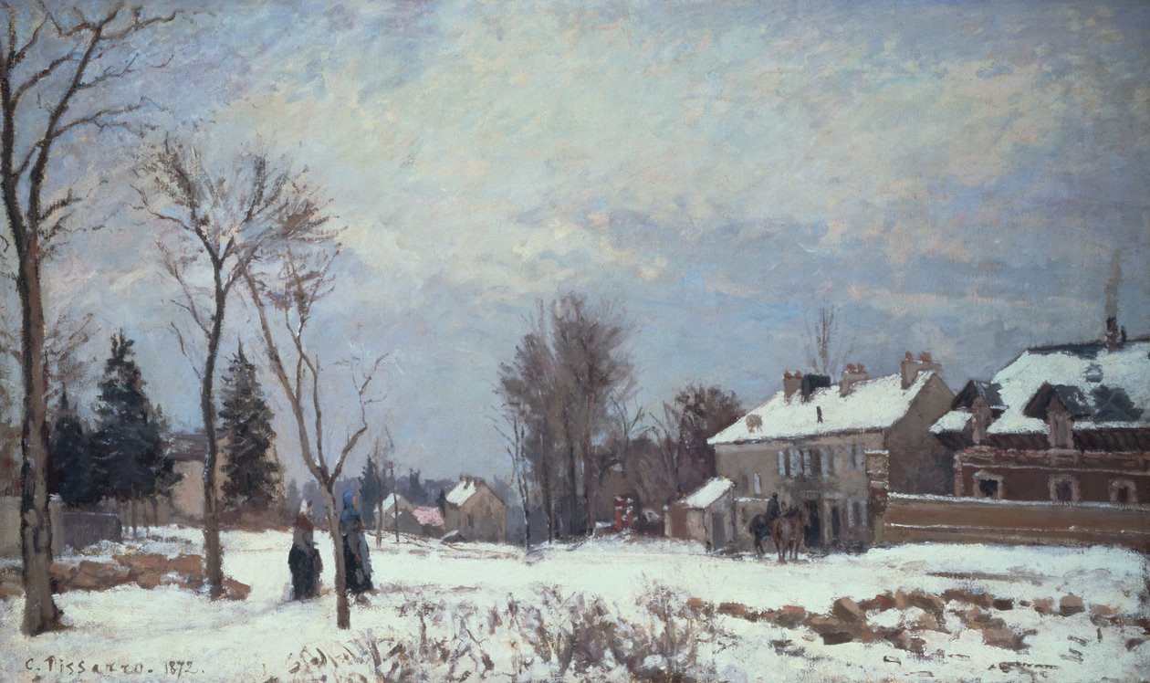 Veien fra Versailles til Saint-Germain, Louveciennes og Effects of Snow av Camille Pissarro