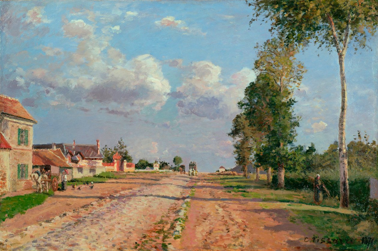 Road to Versailles, Rocquencourt (Frankrike) - Maleri av Camille Pissaro (1830-1903), olje på lerret av Camille Pissarro
