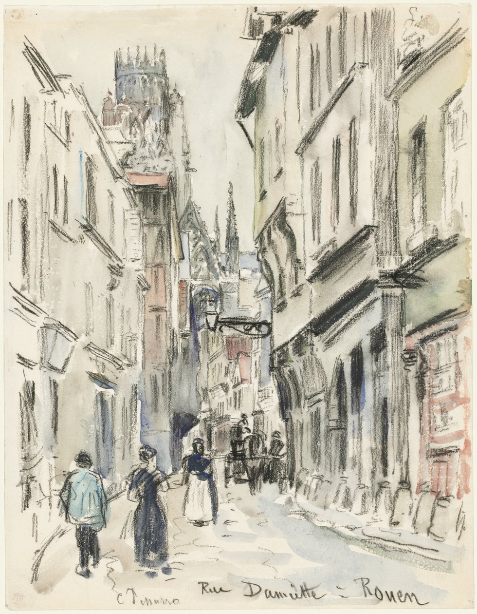 Rue Damiette, Rouen av Camille Pissarro