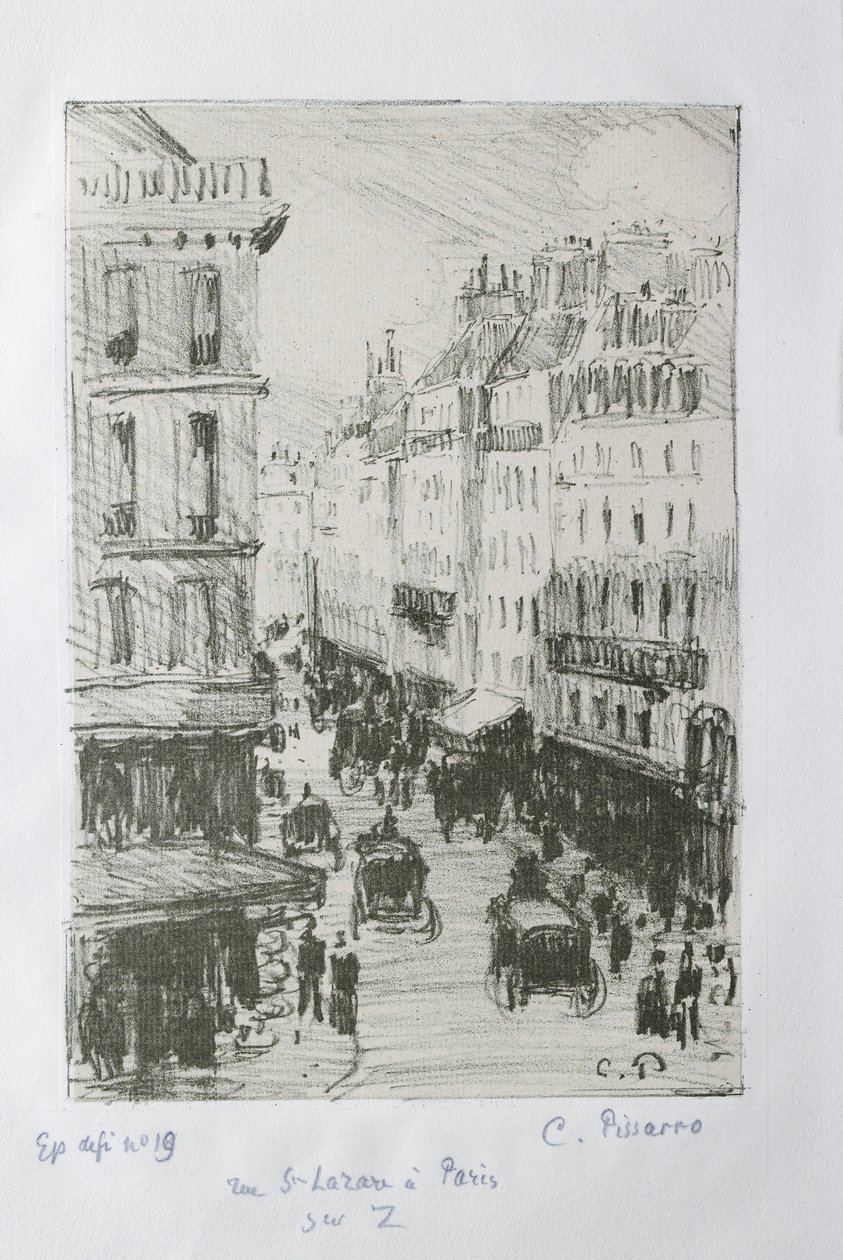Rue Saint-Lazare, Paris, 1897 av Camille Pissarro