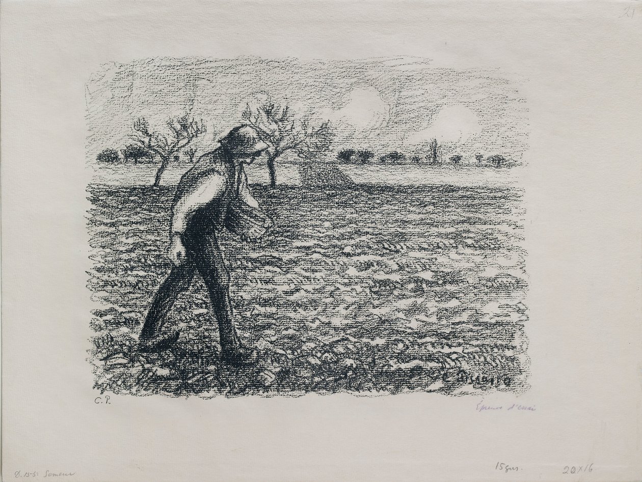 Såmann, 1896 av Camille Pissarro