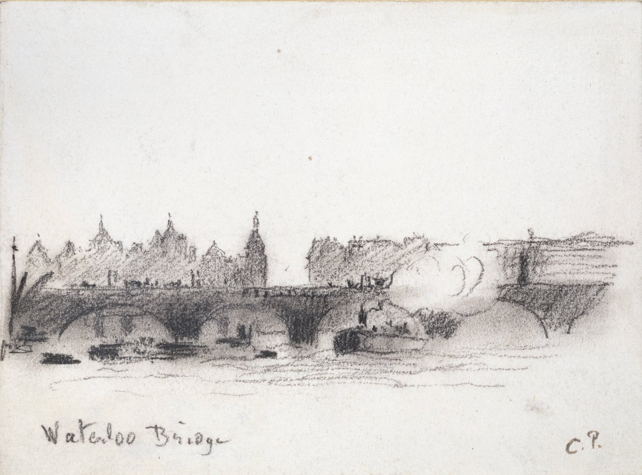 Studie av Waterloo Bridge, c1900 av Camille Pissarro