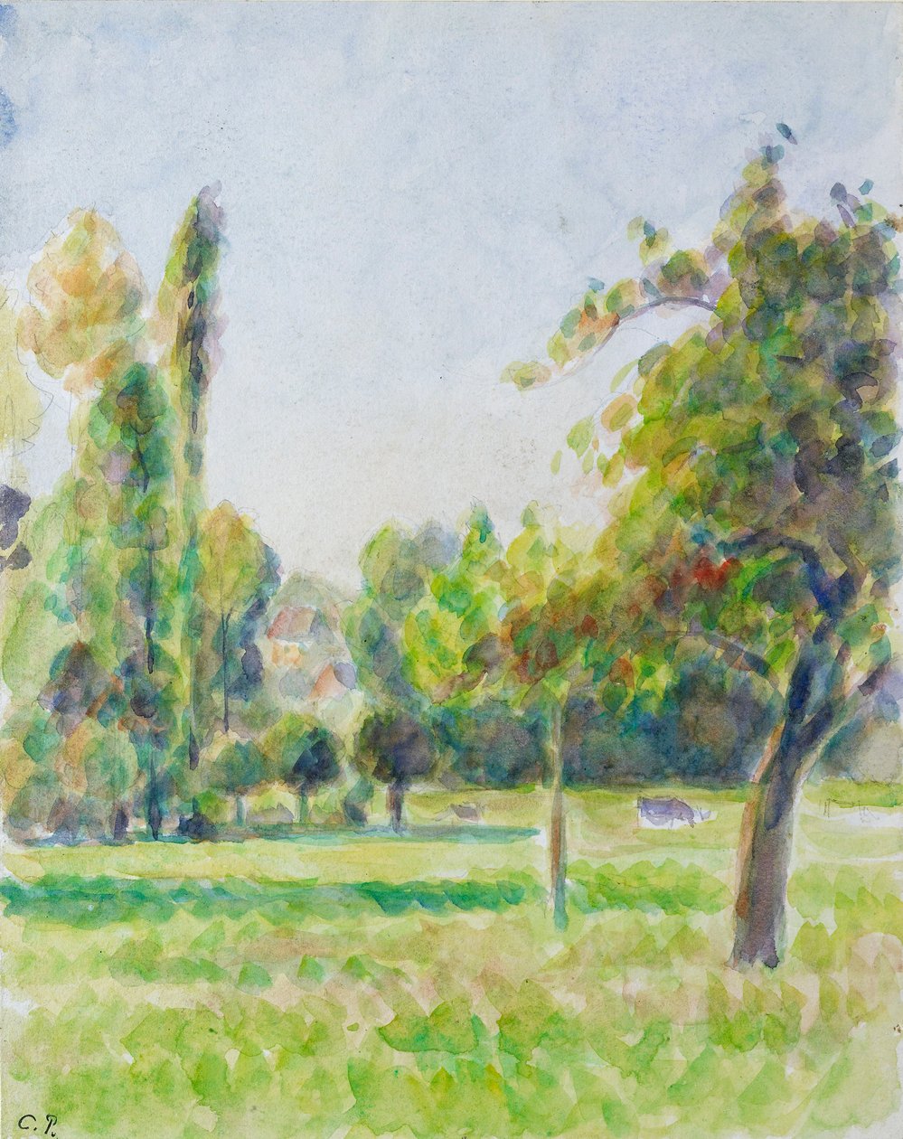 Studie av frukthagen til kunstnerens hus i Eragny-sur-Epte, c1890 av Camille Pissarro