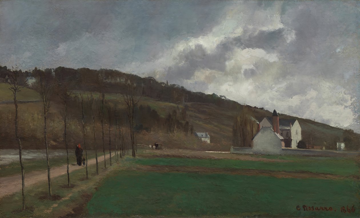 The Banks of the Marne in Winter, 1866. av Camille Pissarro
