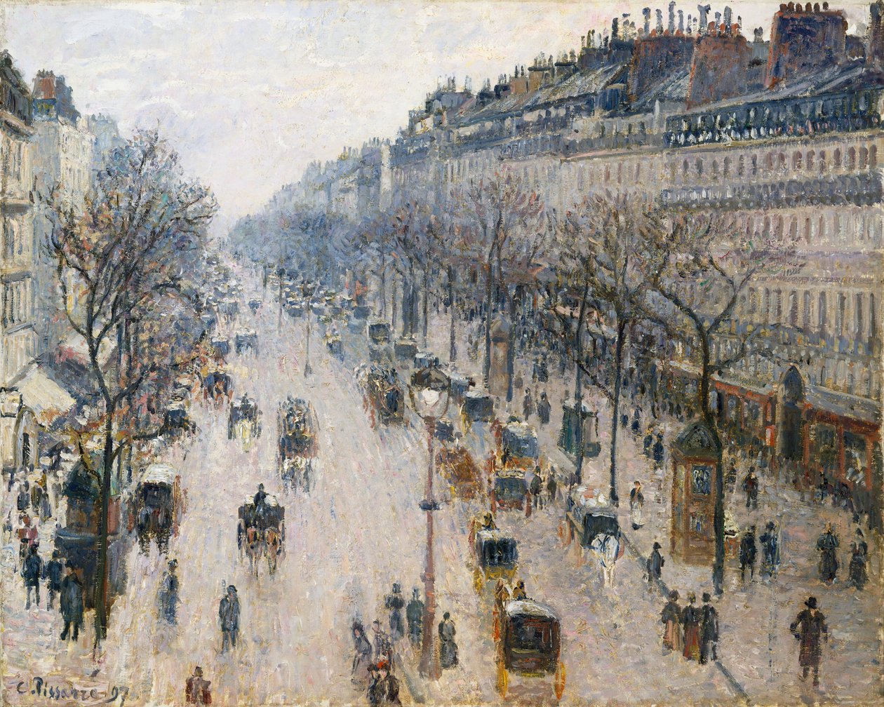 Boulevard Montmartre på en vintermorgen, 1897. av Camille Jacob Pissarro