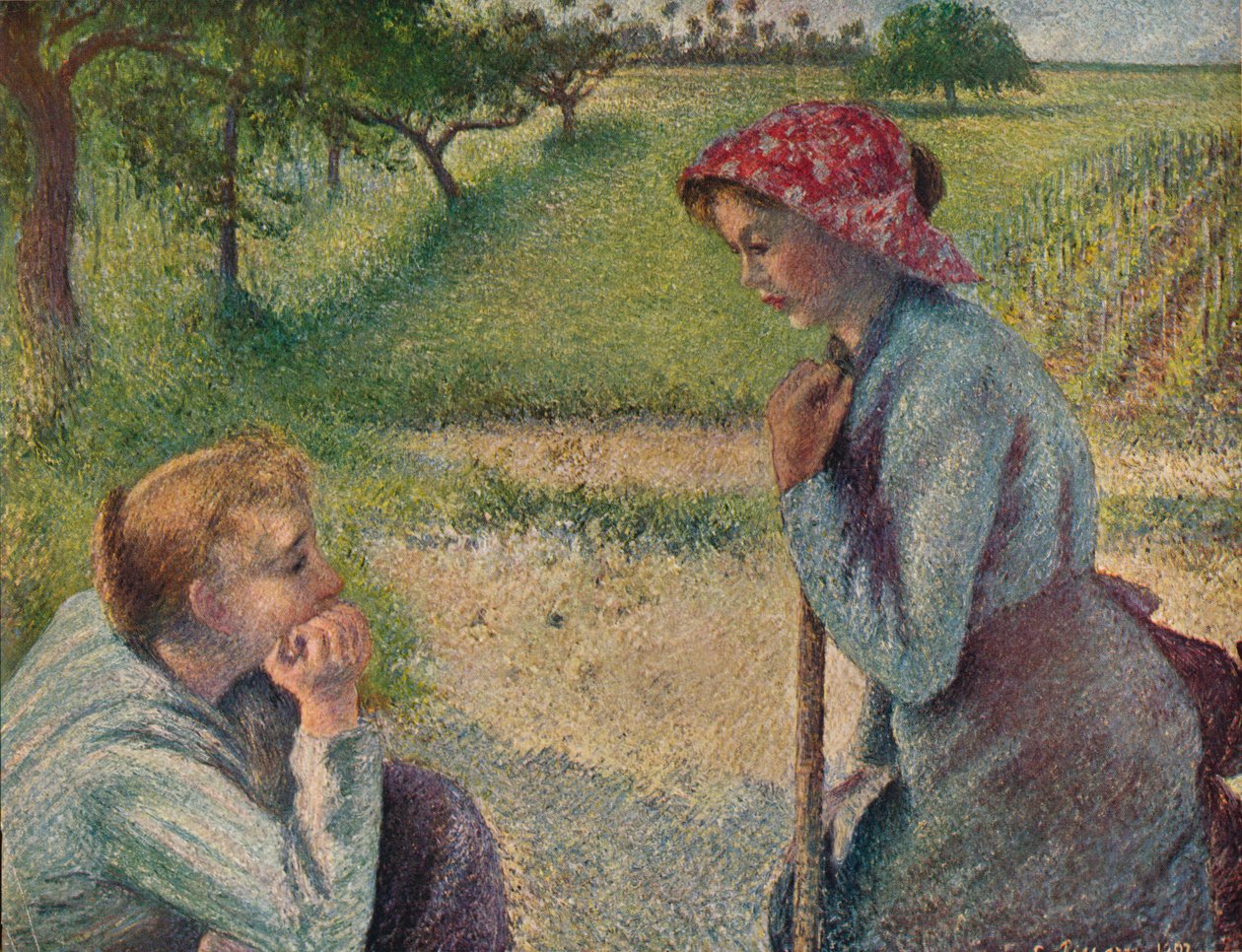 The Chatterer, 1892, 1935. av Camille Jacob Pissarro