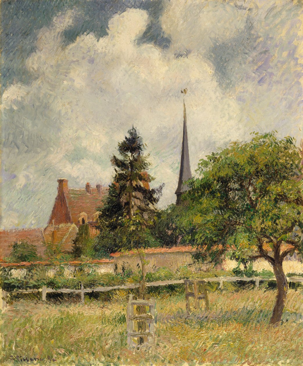 Kirken i Eragny av Camille Jacob Pissarro