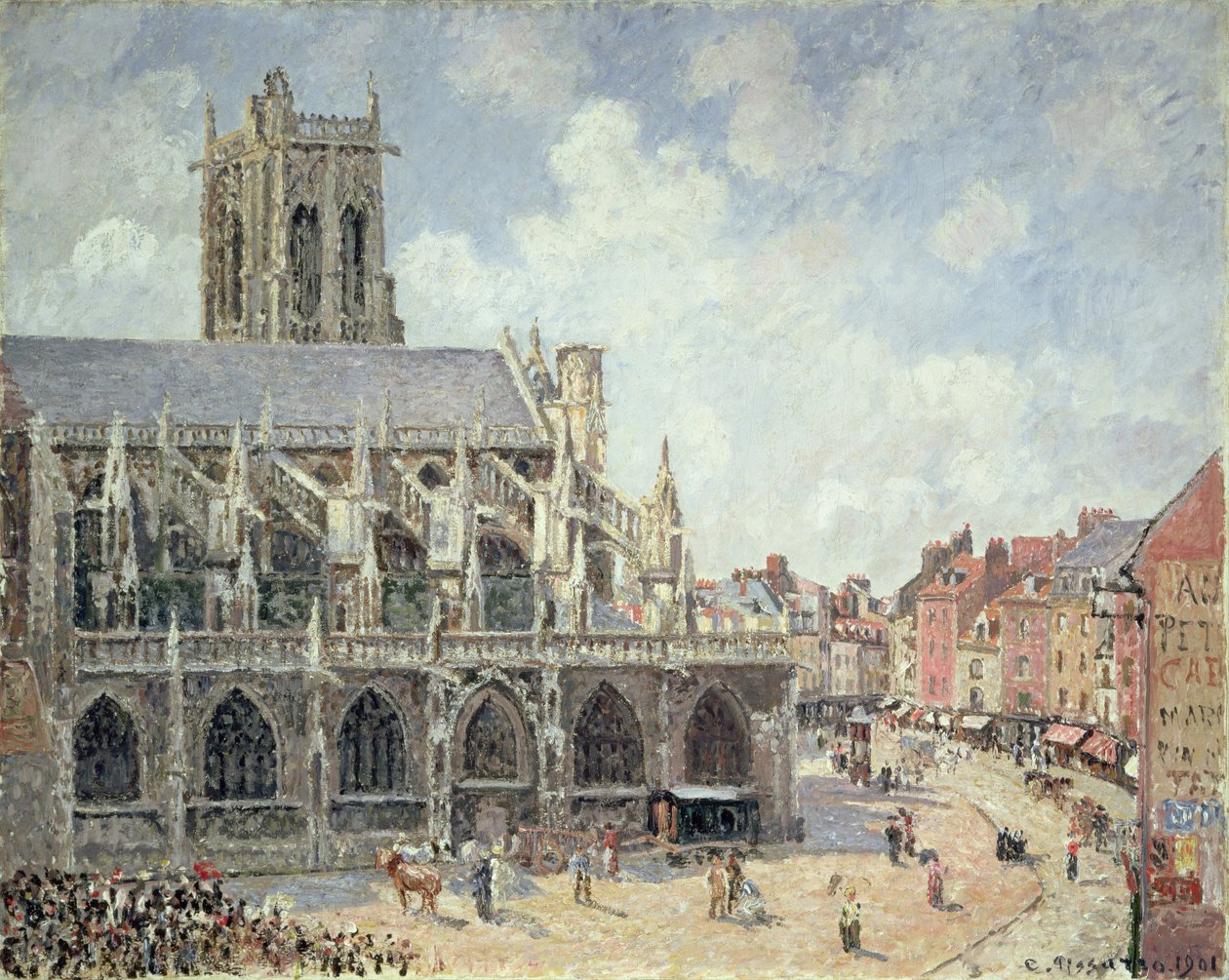 St. Jacques-kirken i Dieppe, morgensol av Camille Jacob Pissarro