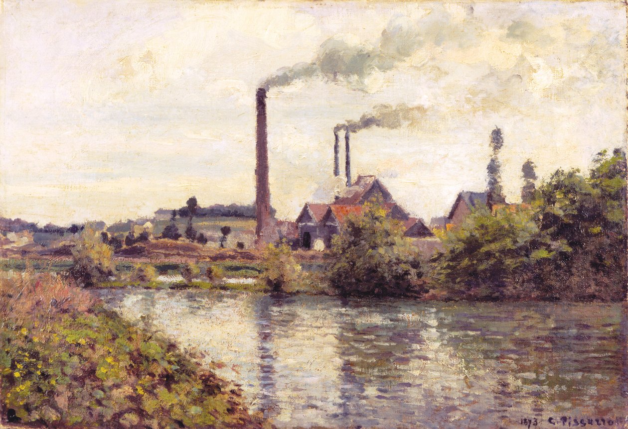 Fabrikken i Pontoise, 1873 av Camille Jacob Pissarro