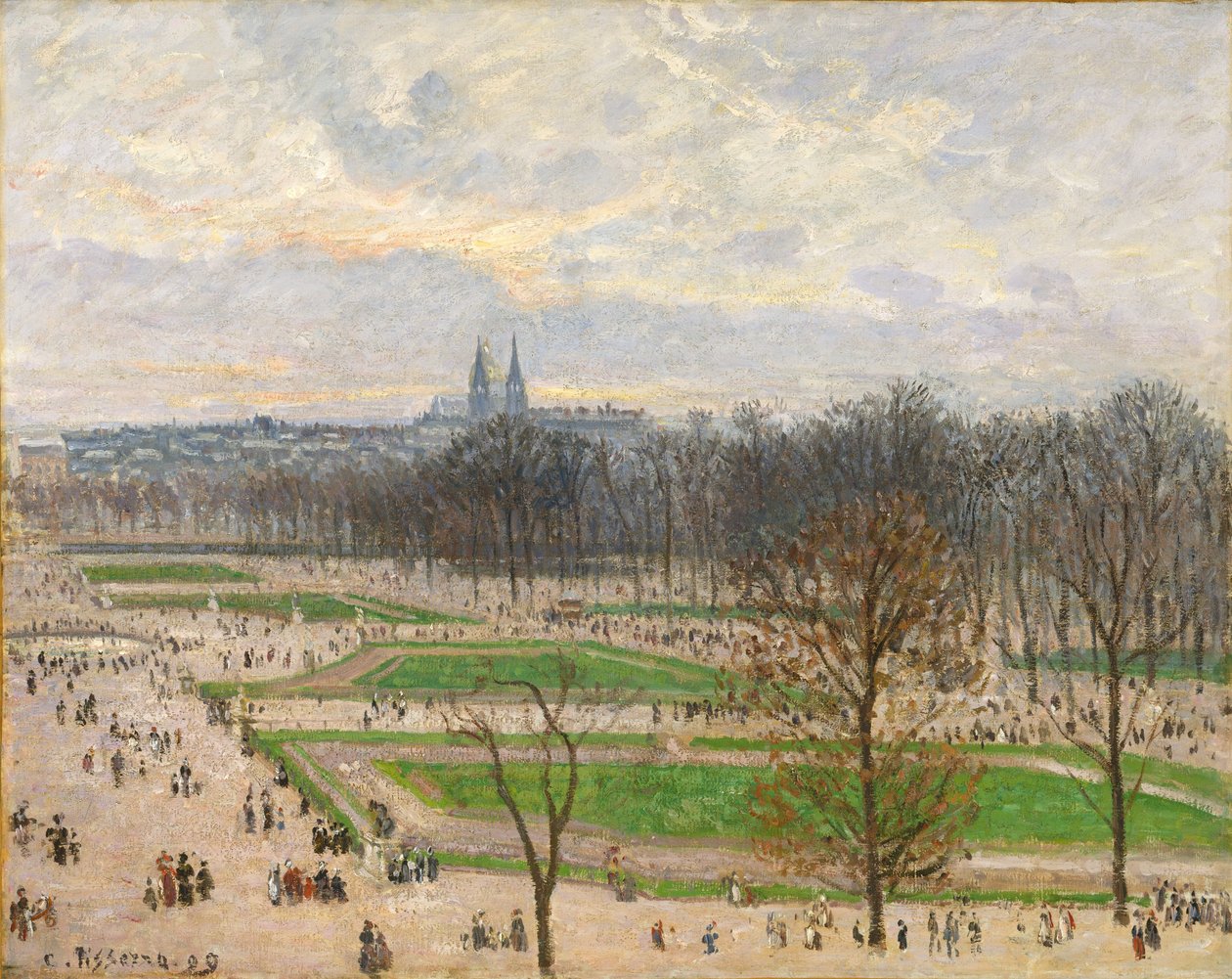Tuilerienes hage på en vinterettermiddag, 1899. av Camille Jacob Pissarro