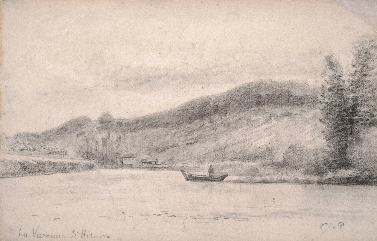 Marneelven ved Varenne-Saint-Hilaire, 1863-65 av Camille Jacob Pissarro