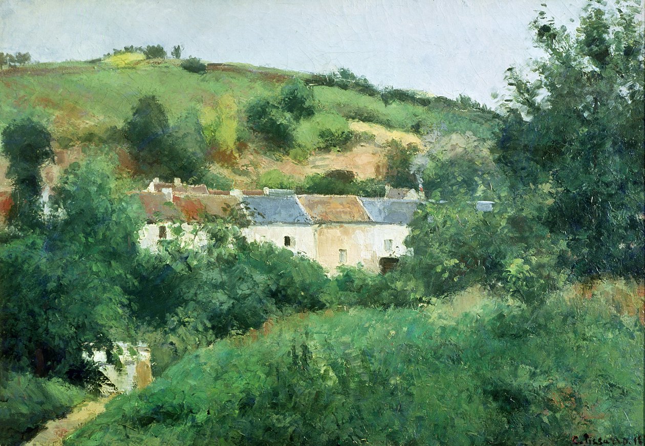 Stien i landsbyen av Camille Jacob Pissarro