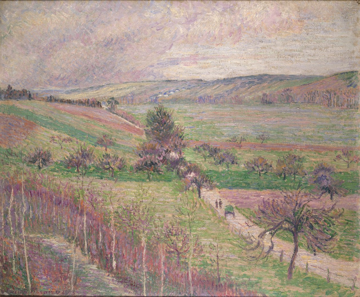 Thierceville Road, tidlig på våren, 1893 av Camille Pissarro