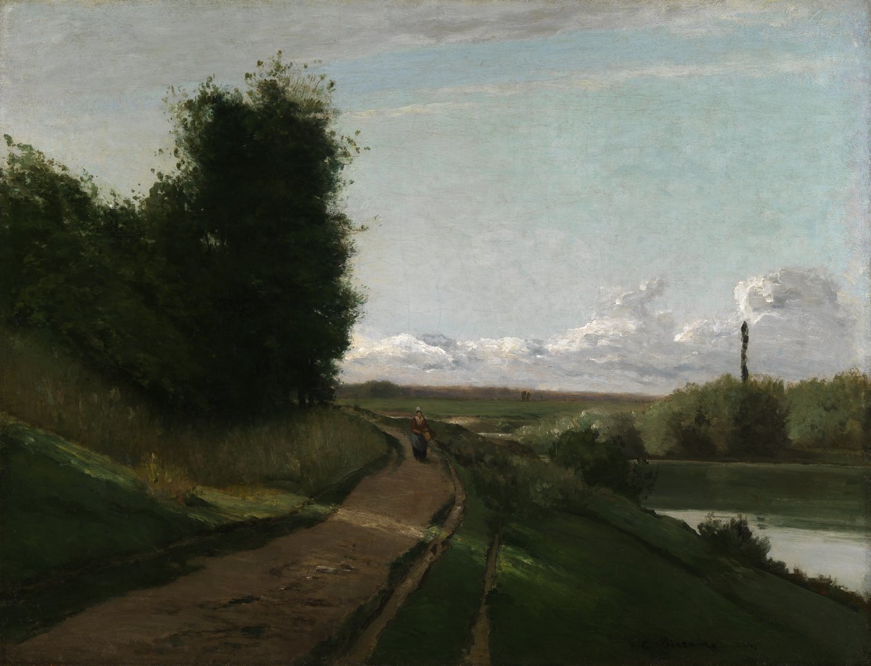 Slepebanen ved Bougival av Camille Pissarro