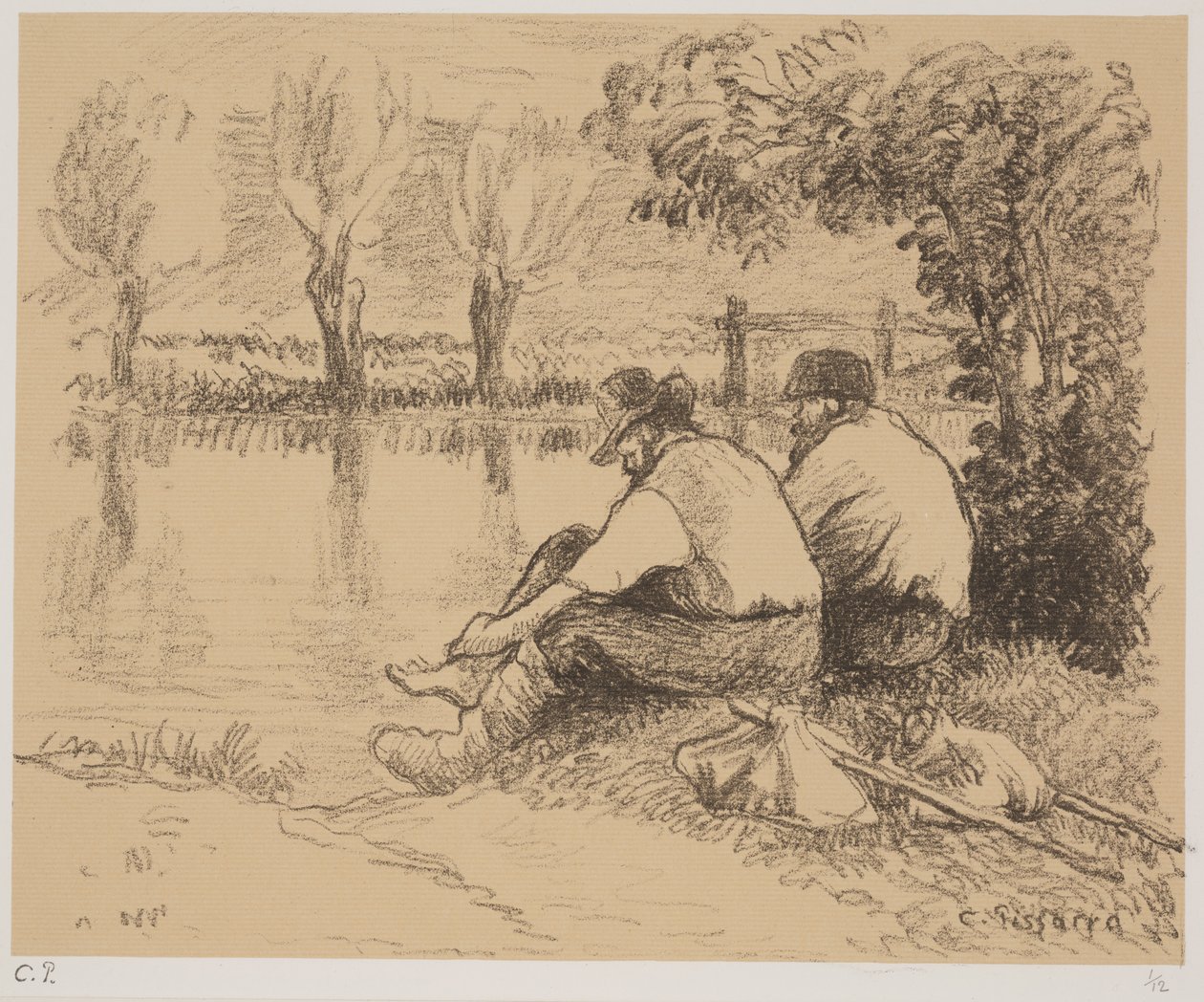 The Tramps, ca. 1894 (litho) av Camille Jacob Pissarro
