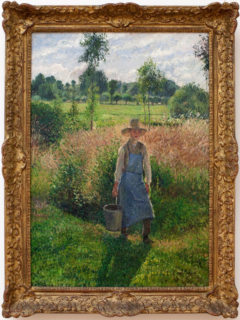 Gartneren. Maleri av Camille Pissaro (1830-1903), olje på lerret av Camille Jacob Pissarro
