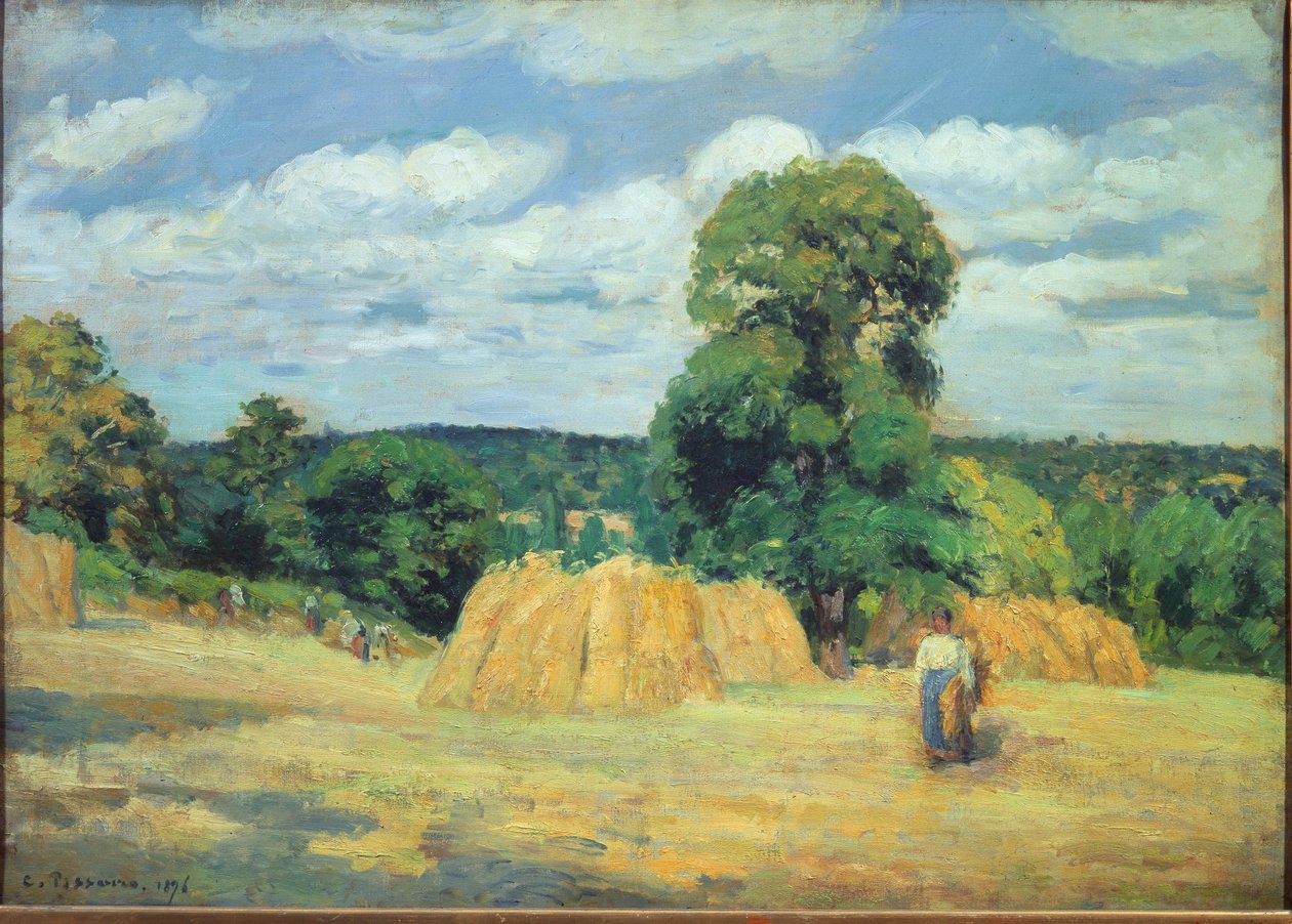 Høsten i Montfoucault i Mayenne (olje på lerret av Camille Jacob Pissarro