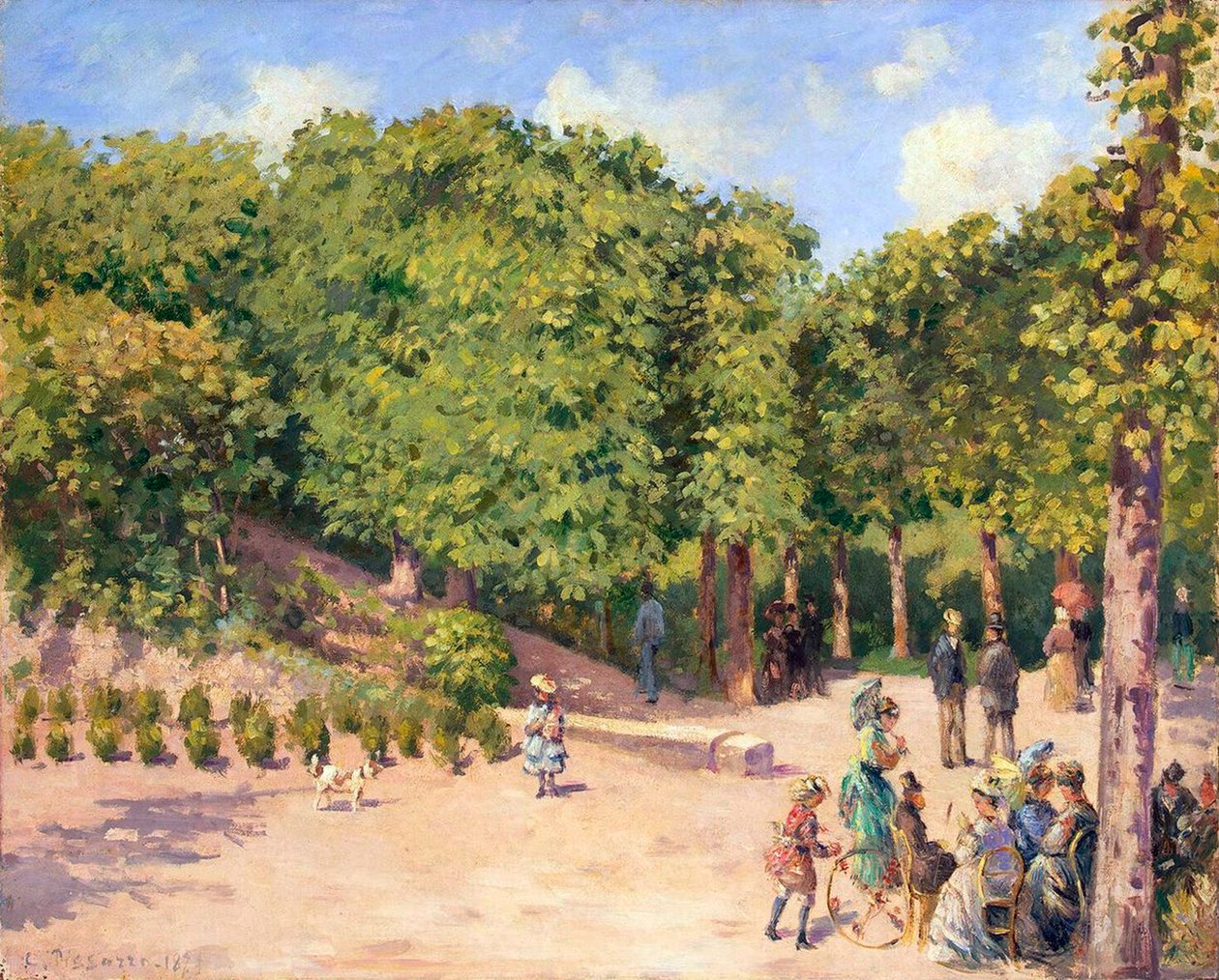 Byparken i Pontoise', 1873. av Camille Pissarro