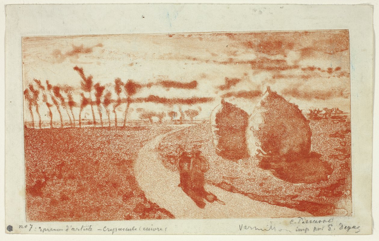 Twilight med Haystacks av Camille Pissarro