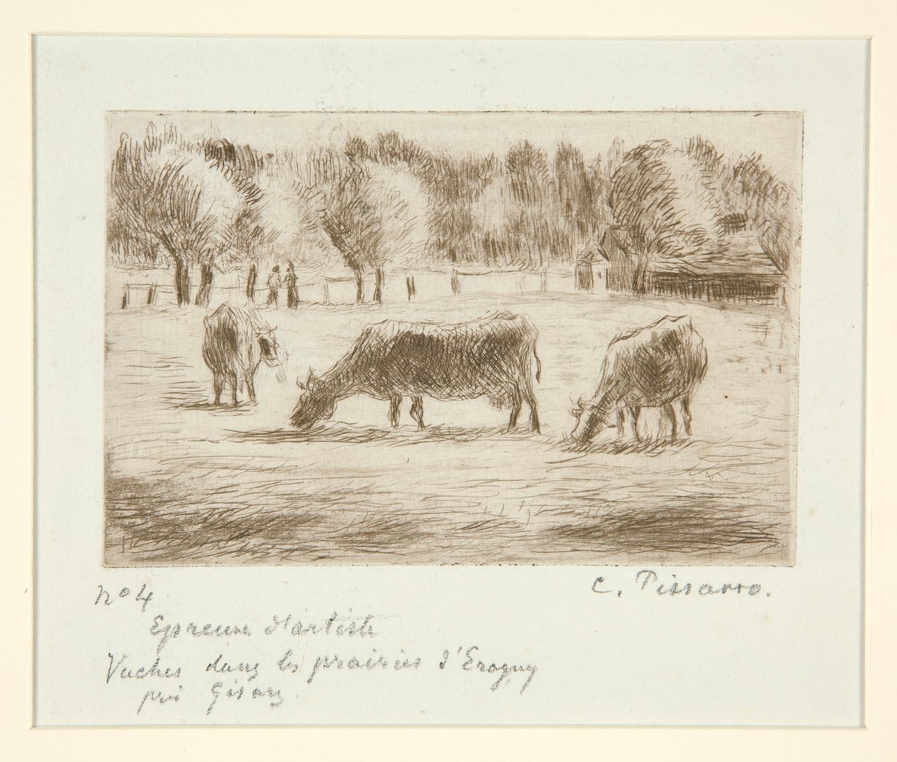 Kyr i gressletter av Camille Pissarro