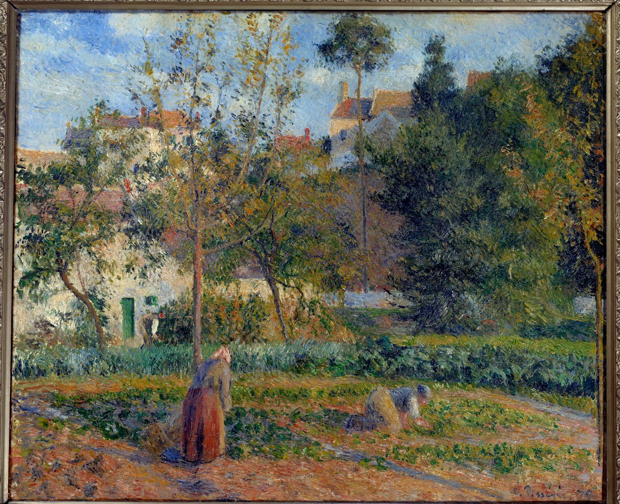 Grønnsakshage ved Eremitasjen, Pontoise-maleri av Camille Pissarro (1830-1903) 1879 Søn. 0,55x0,65 m Paris, musee d