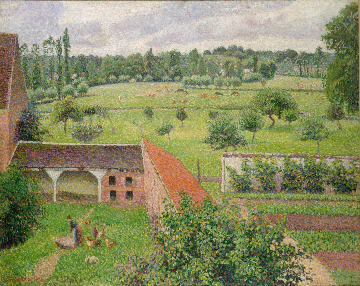 Utsikt fra mitt vindu, Eragny-sur-Epte, 1886-1888 av Camille Pissarro