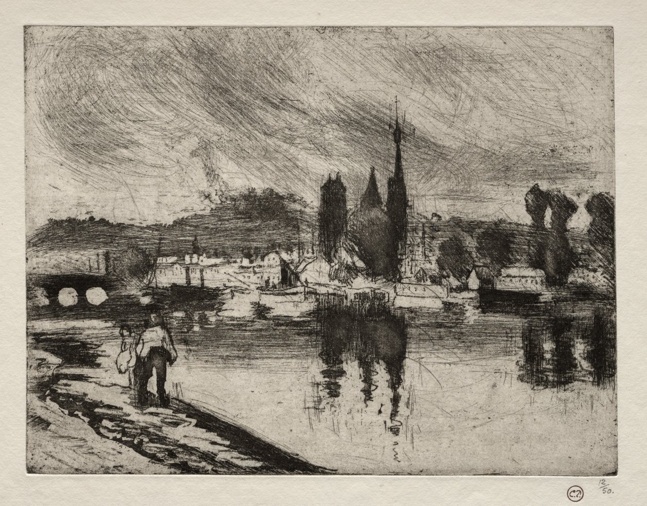 Utsikt over Rouen av Camille Pissarro