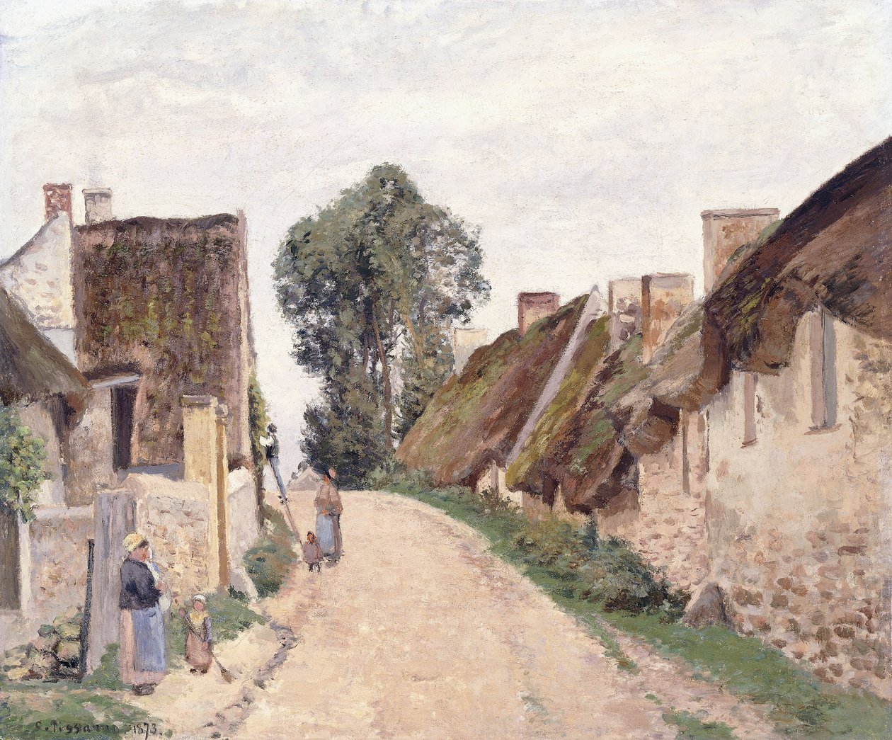 Village Street, Auvers-sur-Oise, 1873 av Camille Jacob Pissarro
