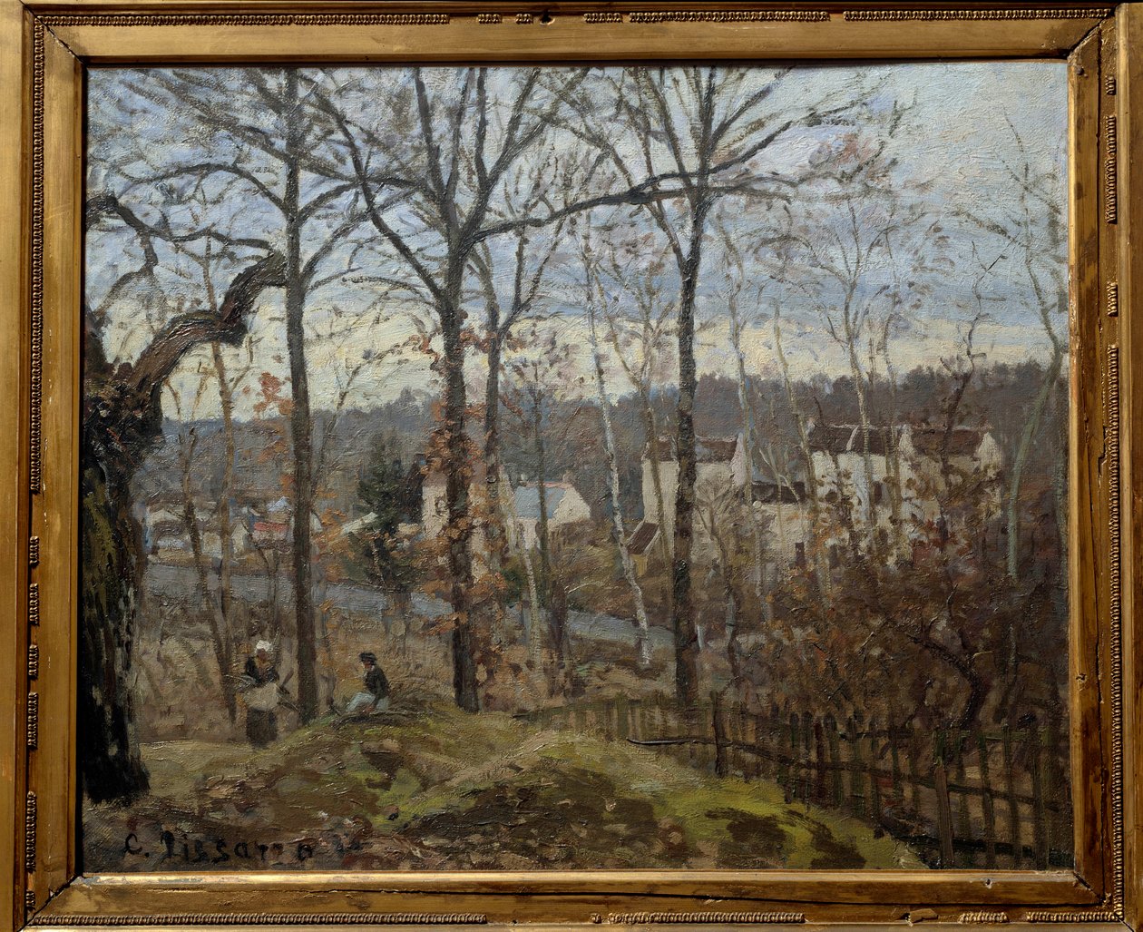 Vinterlandskap i Louveciennes. Maleri av Camille Pissarro (1830-1903) av Camille Jacob Pissarro