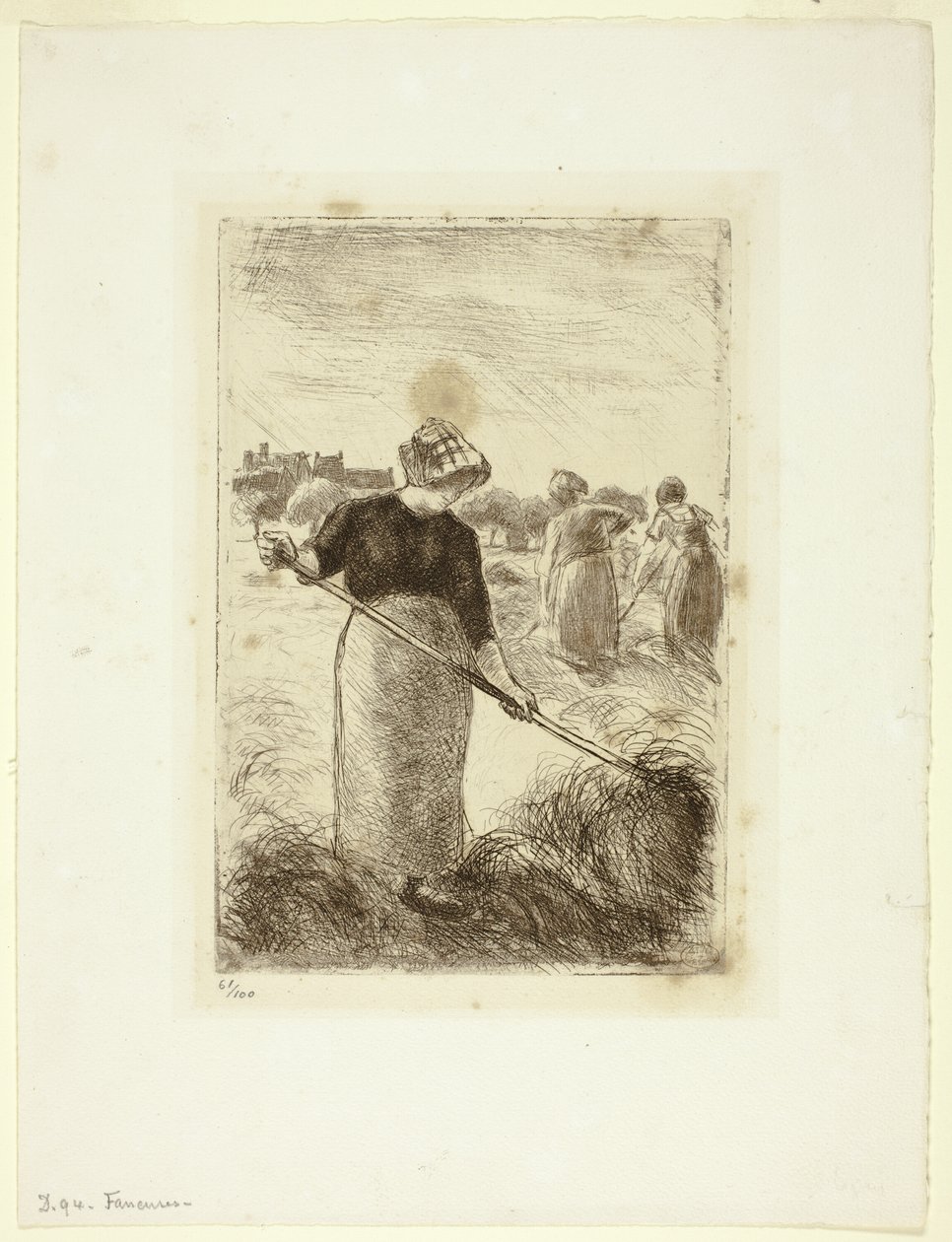 Kvinner som kaster høyet av Camille Pissarro