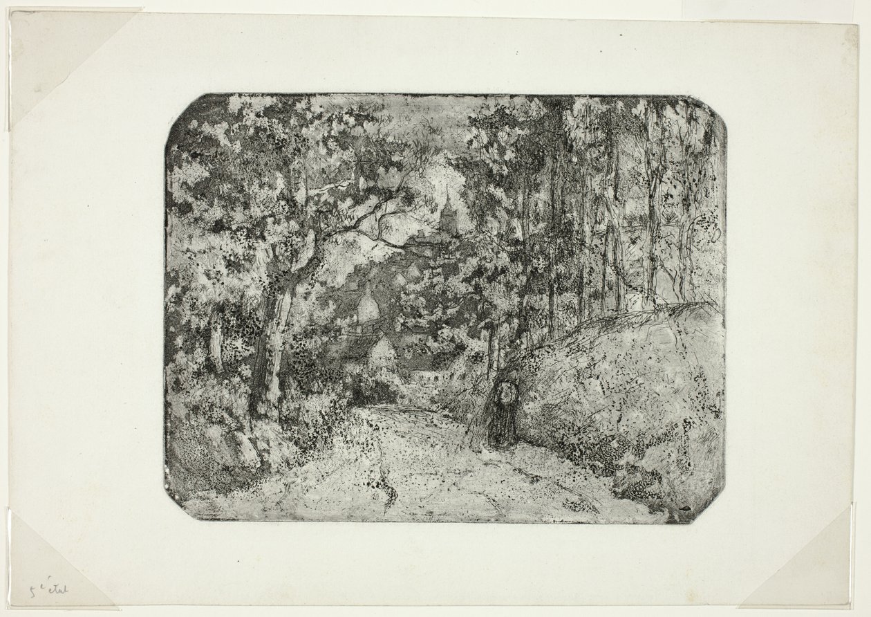 Wooded Lane ved Pontoise av Camille Pissarro
