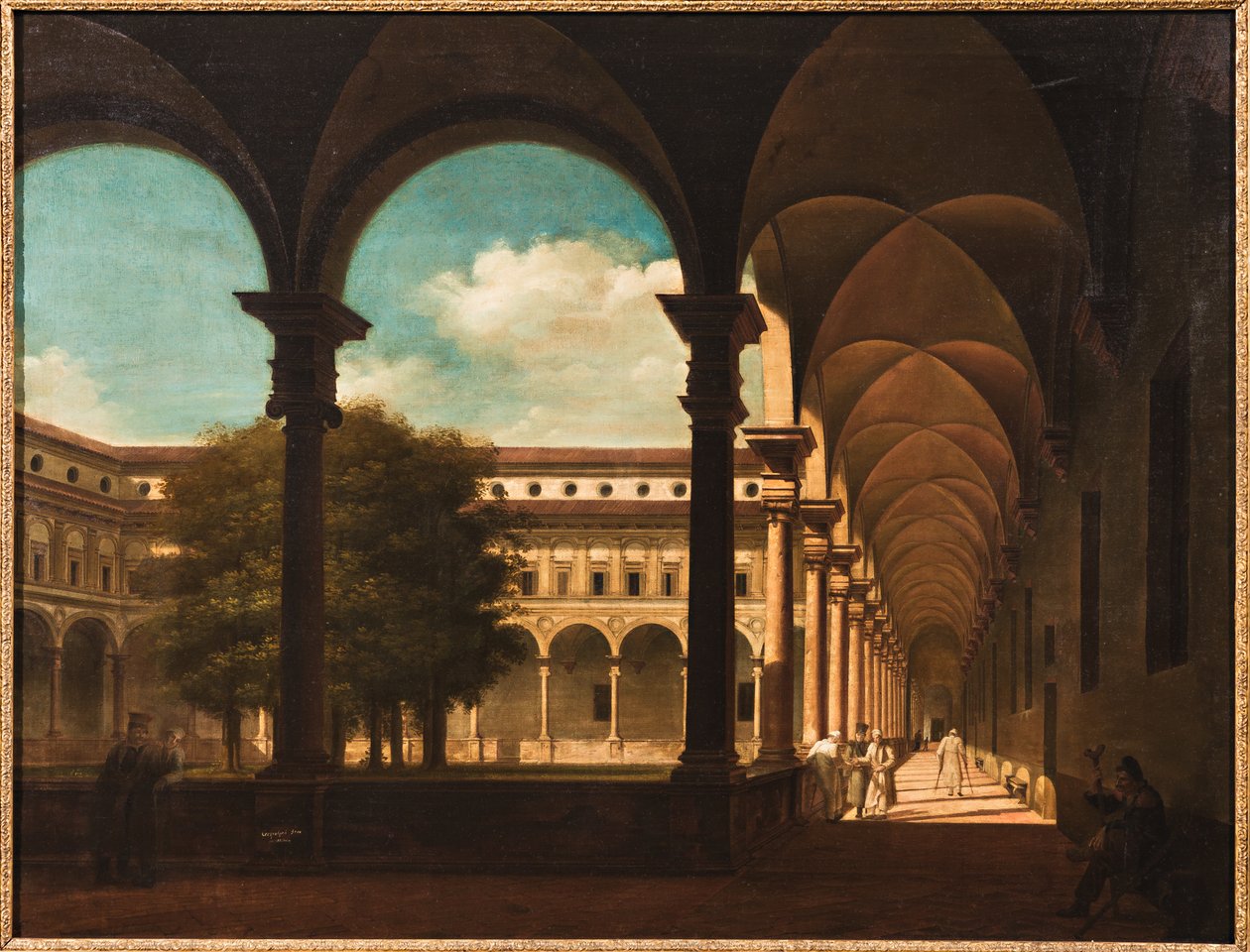 Sykehus i Milano (olje på lerret) av Camillo Crespolani