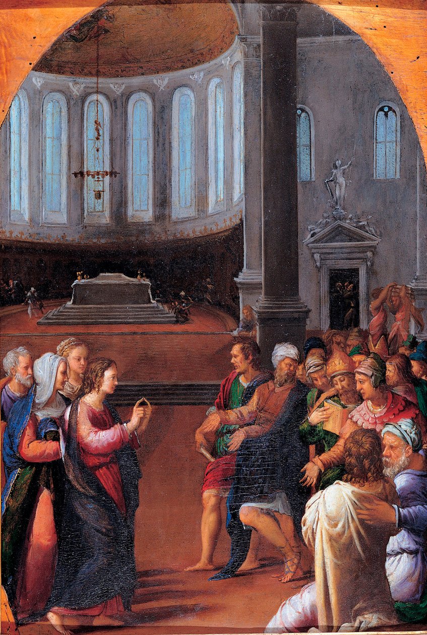 "Kristus blant legene" (Kristus blant legene) Maleri av Camillo Filippi (1500-1574) Olje på tre 1550 Dim 47x33 cm Musei Capitolini, Roma av Camillo Filippi