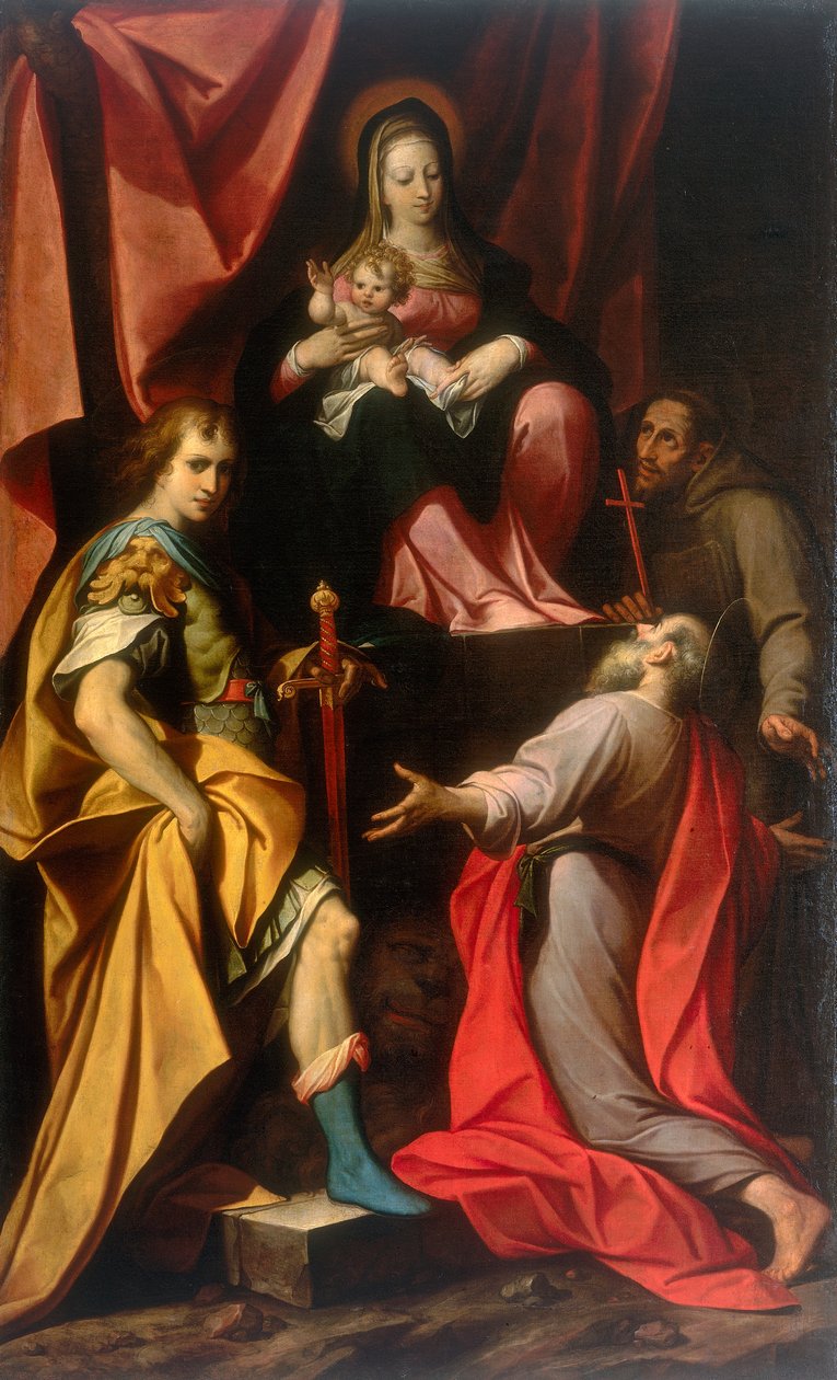 Madonna with Child and Saints Vitale and Jerome, verk av Camillo Procaccini, konservert på Galleria Estense i Modena av Camillo Procaccini