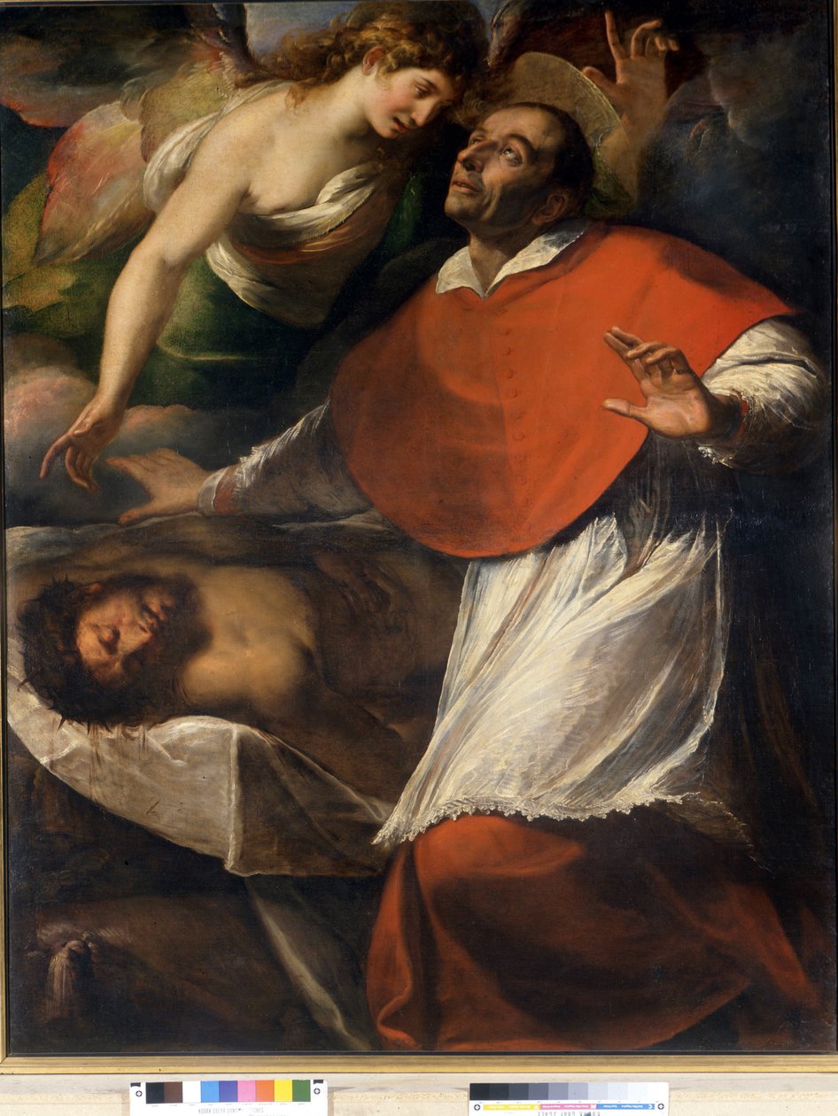 Saint Charles Borromeo San Carlo Borromeo observerer den døde Kristus. Maleri av C. Procaccini. Breras bildegalleri. Milan av Camillo Procaccini