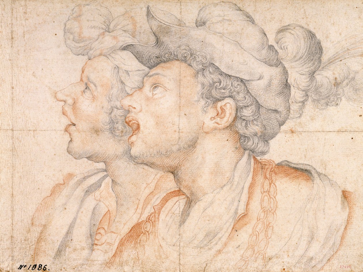 Two Youths Heads, ca 1590 av Camillo Procaccini