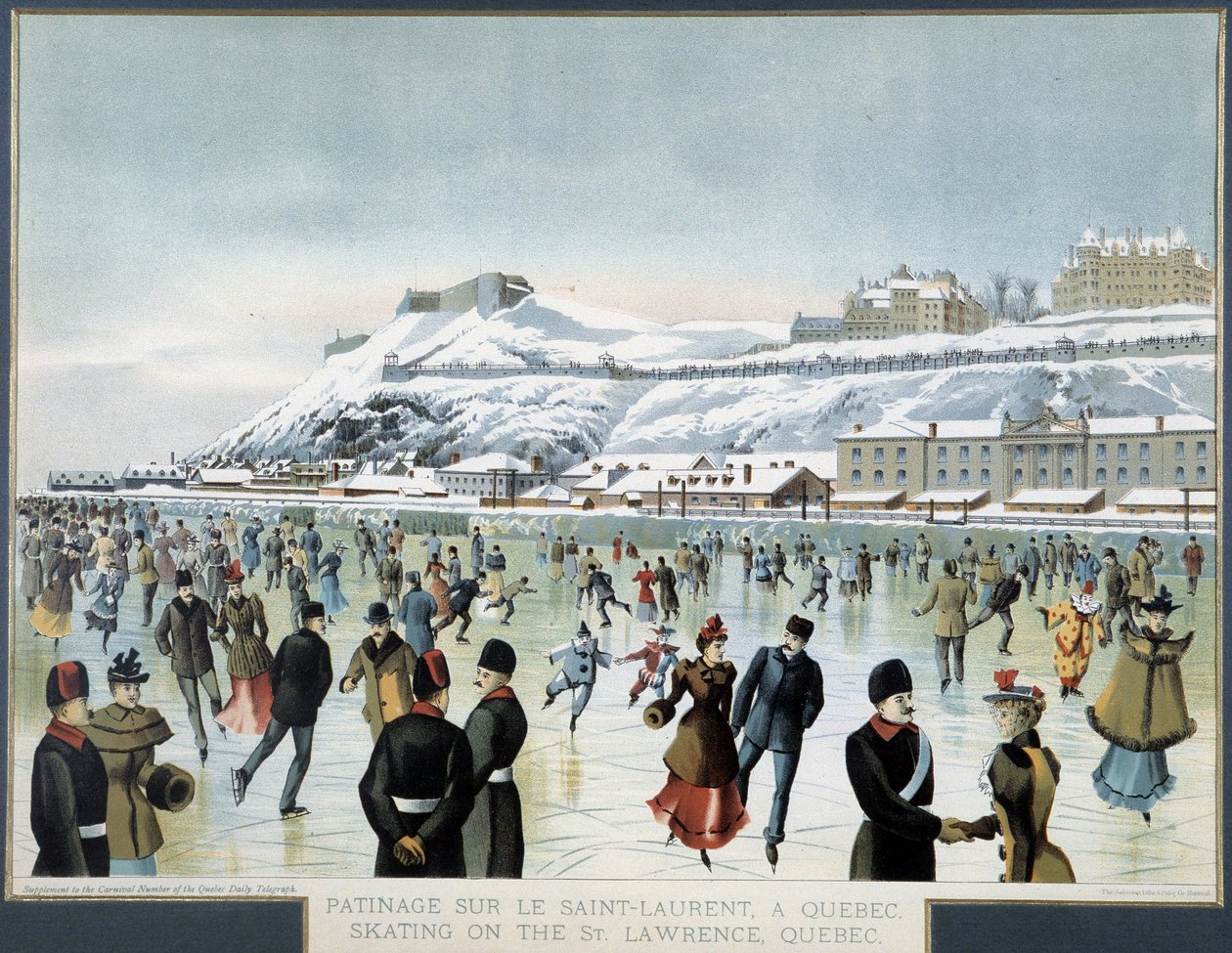 Skøyter på St. Lawrence i Quebec City av Canadian School