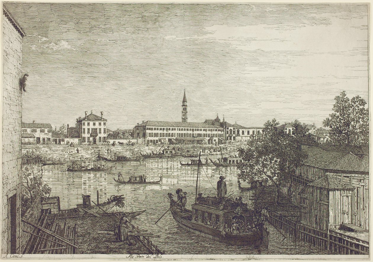 Ale Porte del Dolo, ca. 1744 av Giovanni Antonio Canal