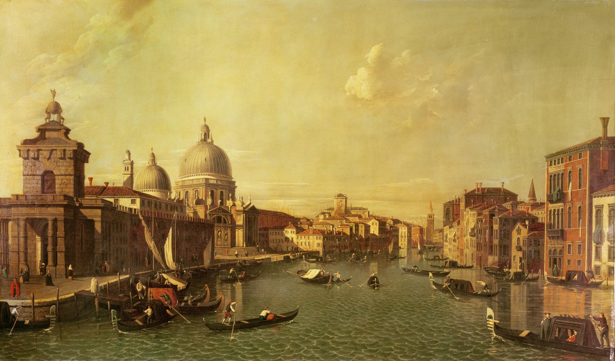 La Salute-kirken og Canal Grande av Giovanni Antonio Canal