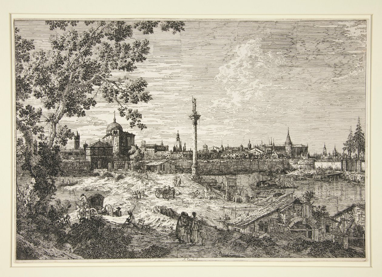 Imaginary View of Padua, fra serien Vedute (Views) av Canaletto (Giovanni Antonio Canal)