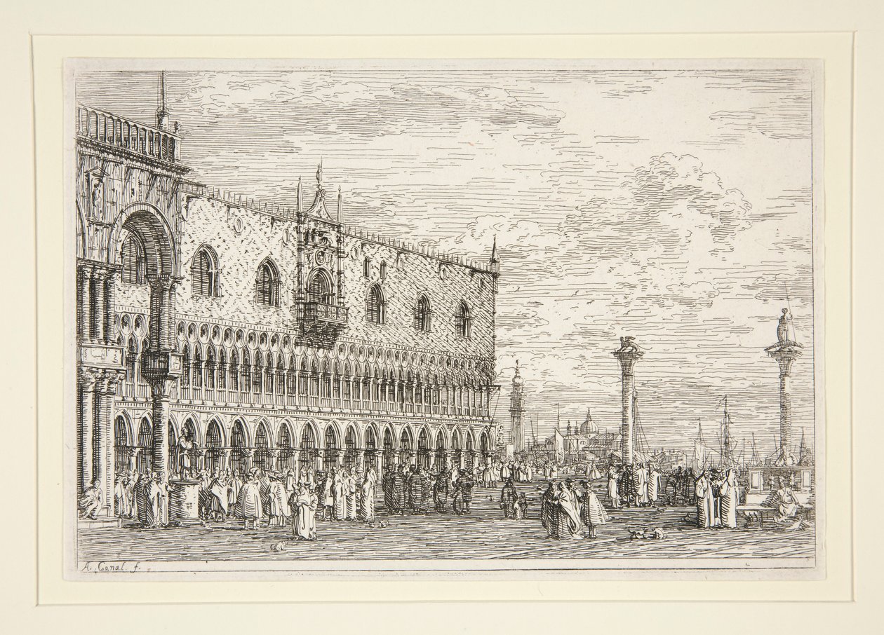 La Piera del Bando, V., fra serien Vedute (Views) av Canaletto (Giovanni Antonio Canal)