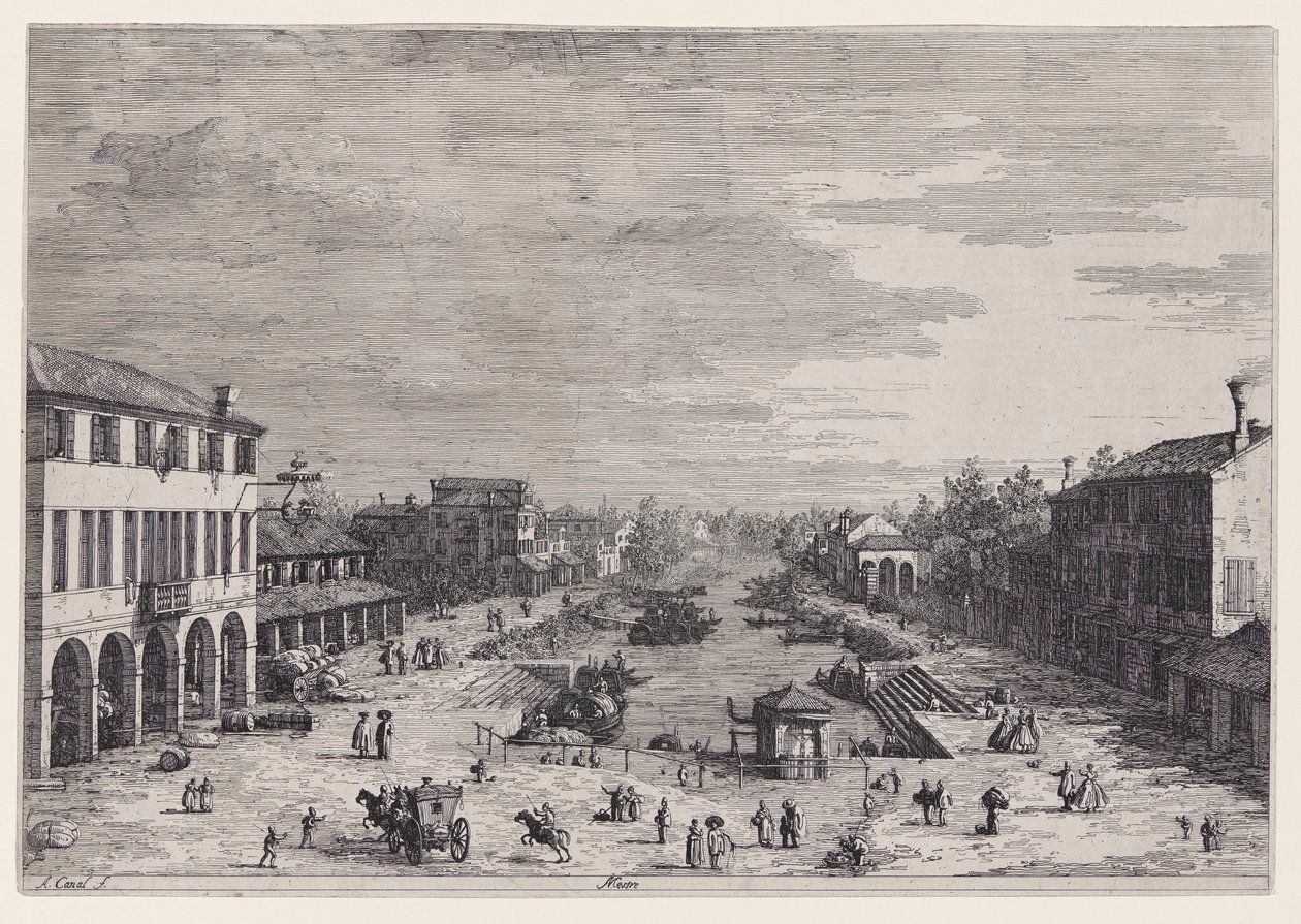 Mestre, fra serien Vedute (Views) av Canaletto (Giovanni Antonio Canal)