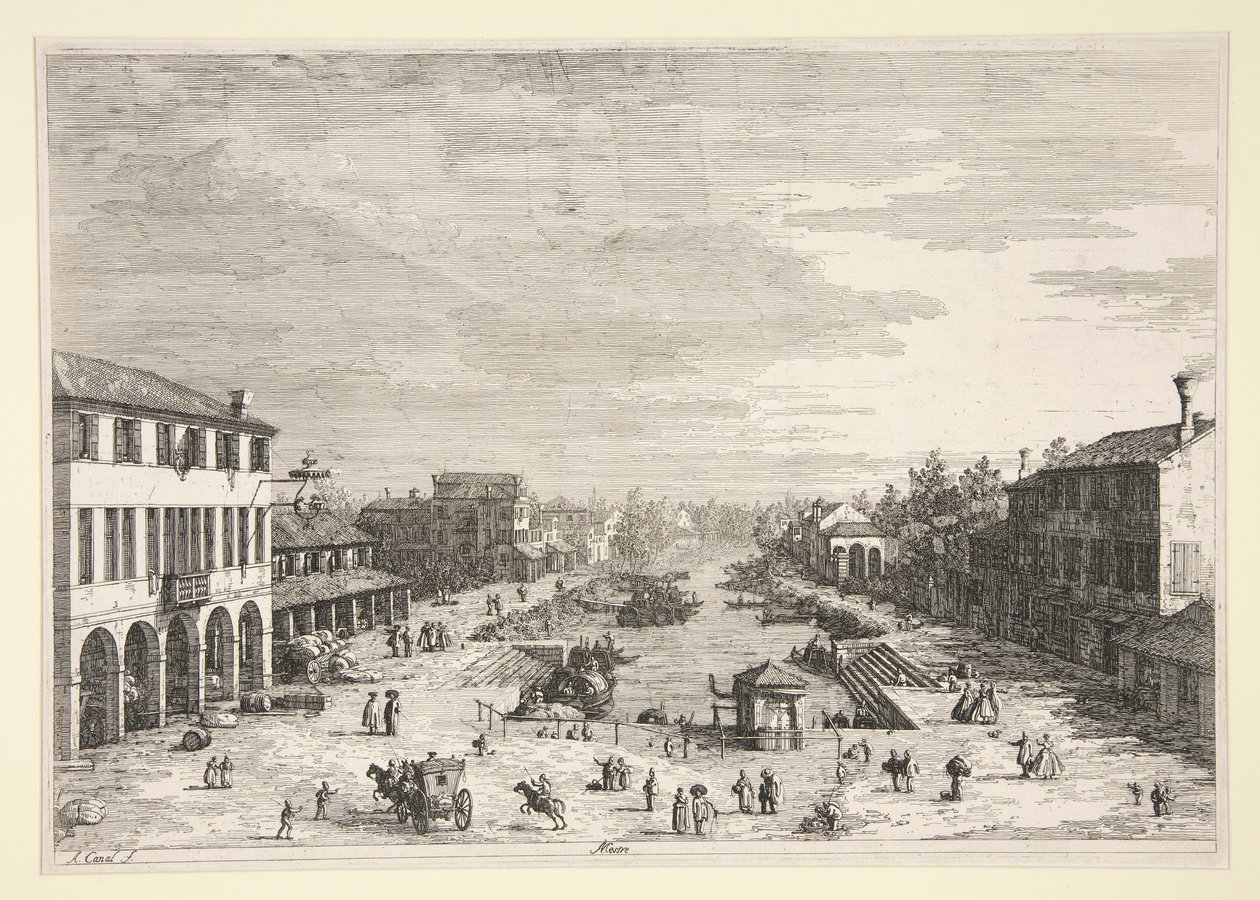 Mestre, fra serien Vedute (Views) av Canaletto (Giovanni Antonio Canal)