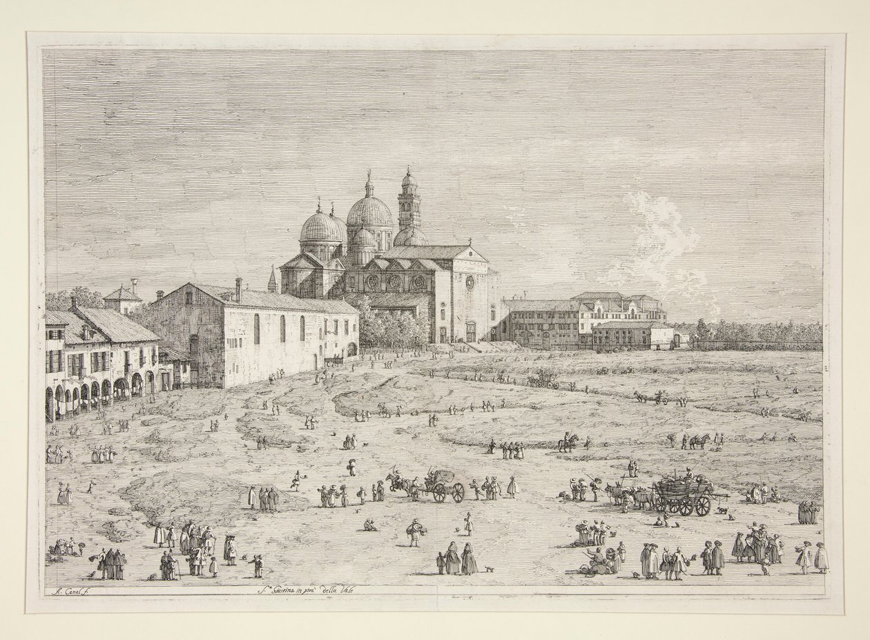 S. Giustina i Pr? della Valle, fra serien Vedute (Views) av Canaletto (Giovanni Antonio Canal)